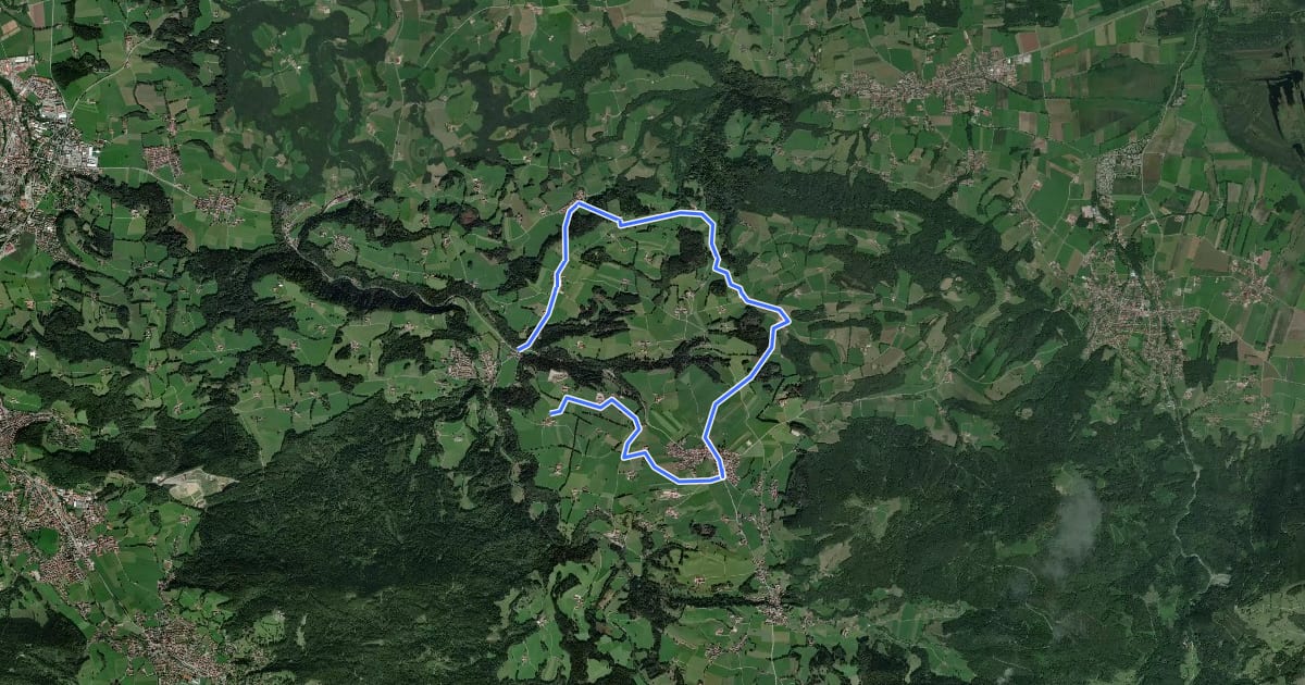 Маршрут Wanderweg 592 - Fischbachau на спутниковом снимке