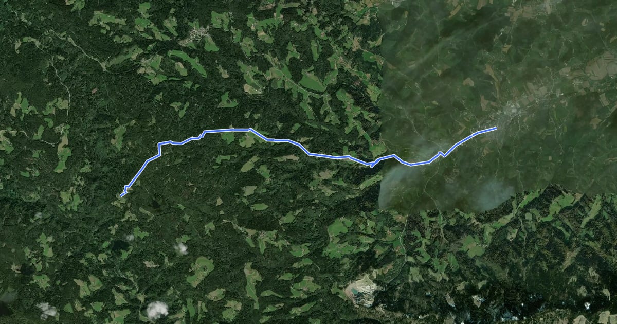 Маршрут Wanderweg 593 на спутниковом снимке