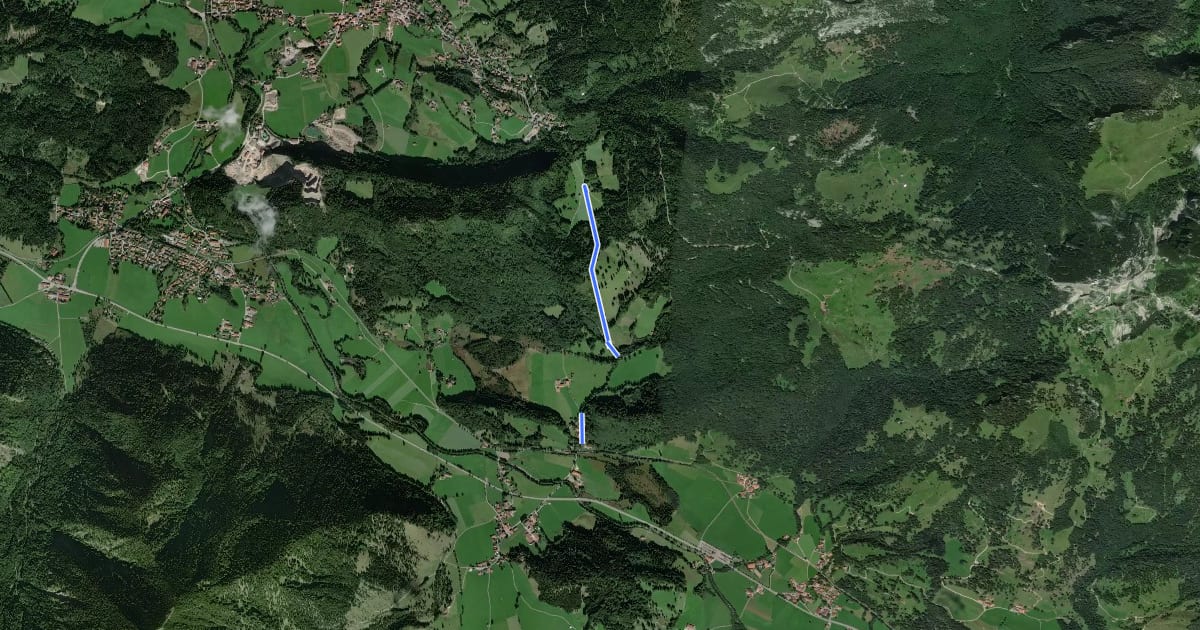 Маршрут Wanderweg 595a - Bayrischzell на спутниковом снимке