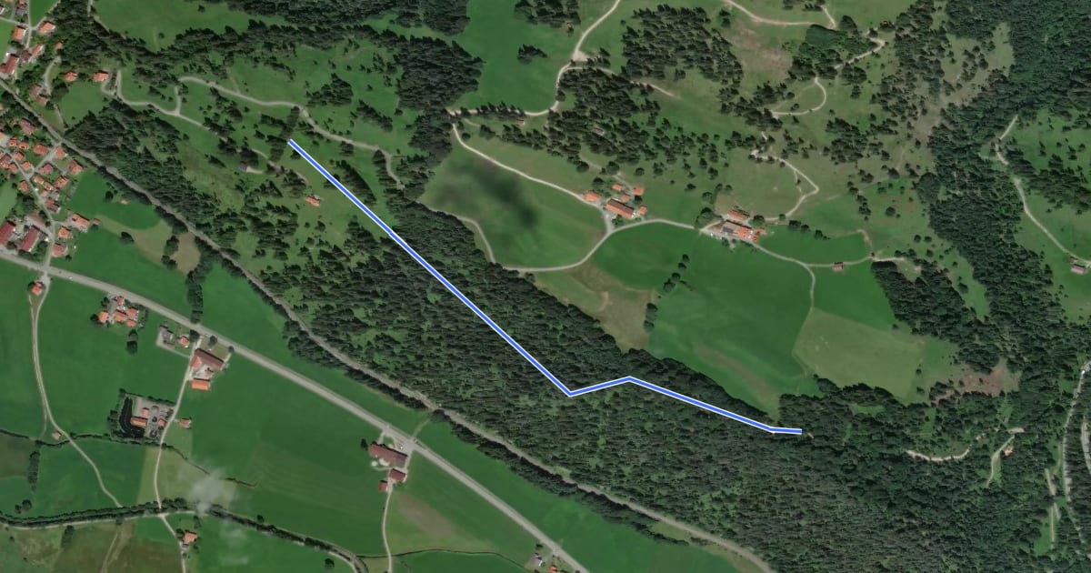 Маршрут Wanderweg 595b - Bayrischzell - Osterhofen на спутниковом снимке
