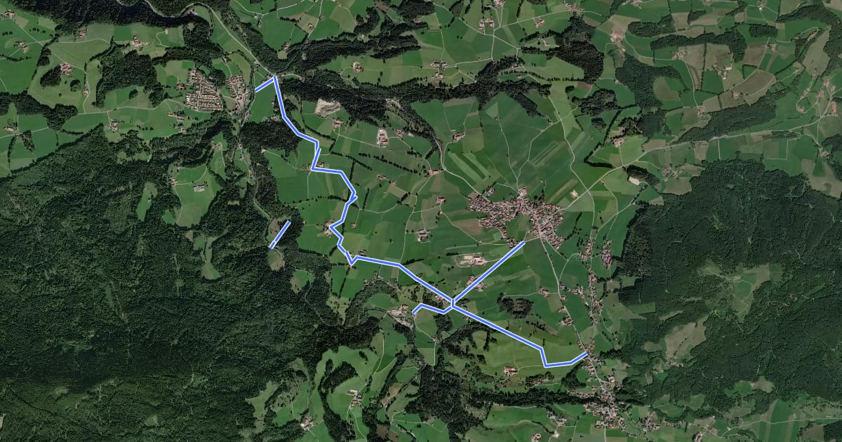Маршрут Wanderweg 598 - Fischbachau на спутниковом снимке