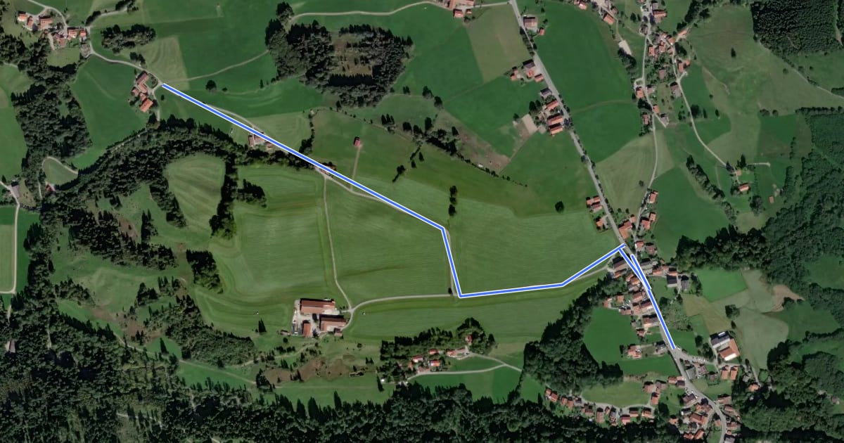 Маршрут Wanderweg 599a - Fischbachau на спутниковом снимке