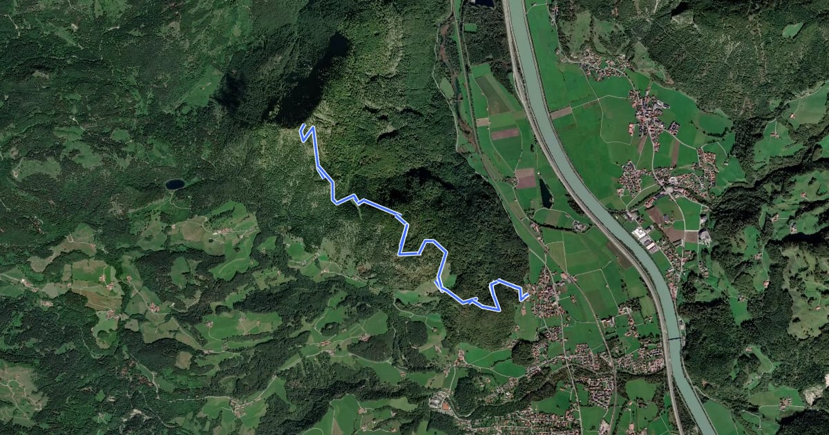 Маршрут Wanderweg 5a - Oberaudorf на спутниковом снимке