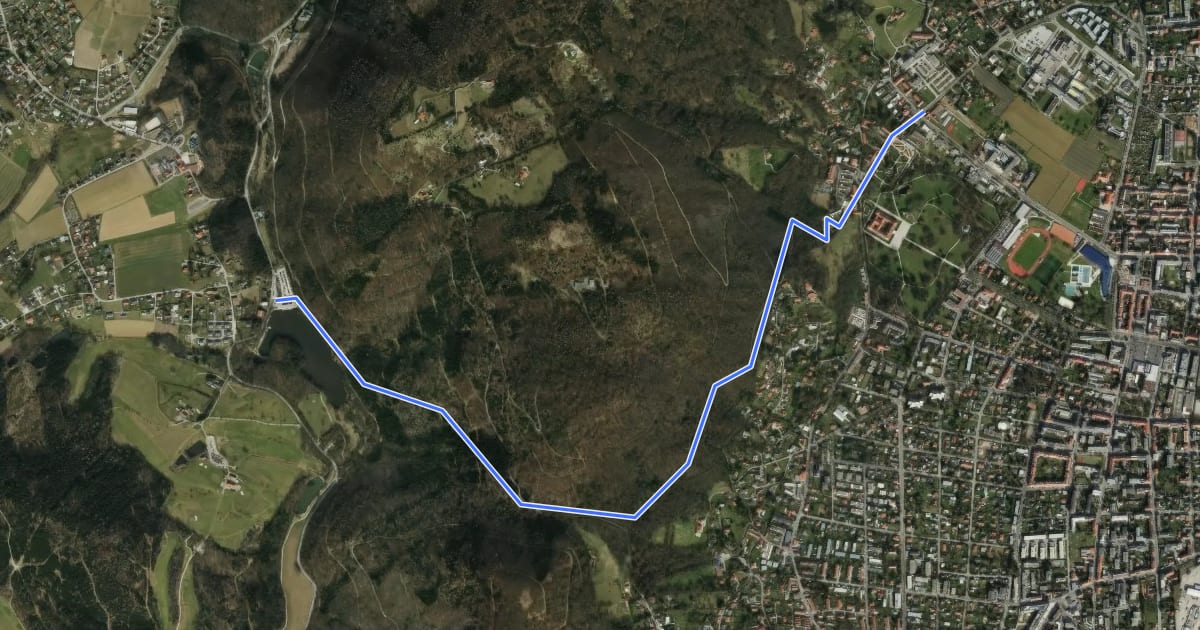 Маршрут Wanderweg 6 на спутниковом снимке