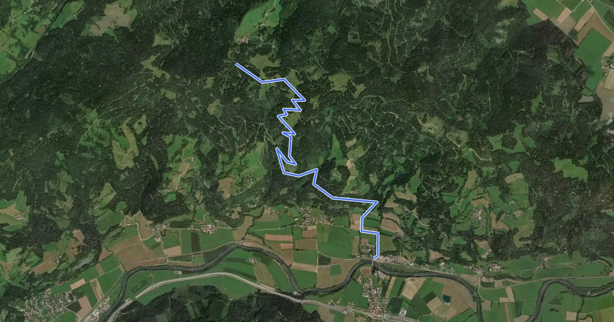 Маршрут Wanderweg 6 на спутниковом снимке
