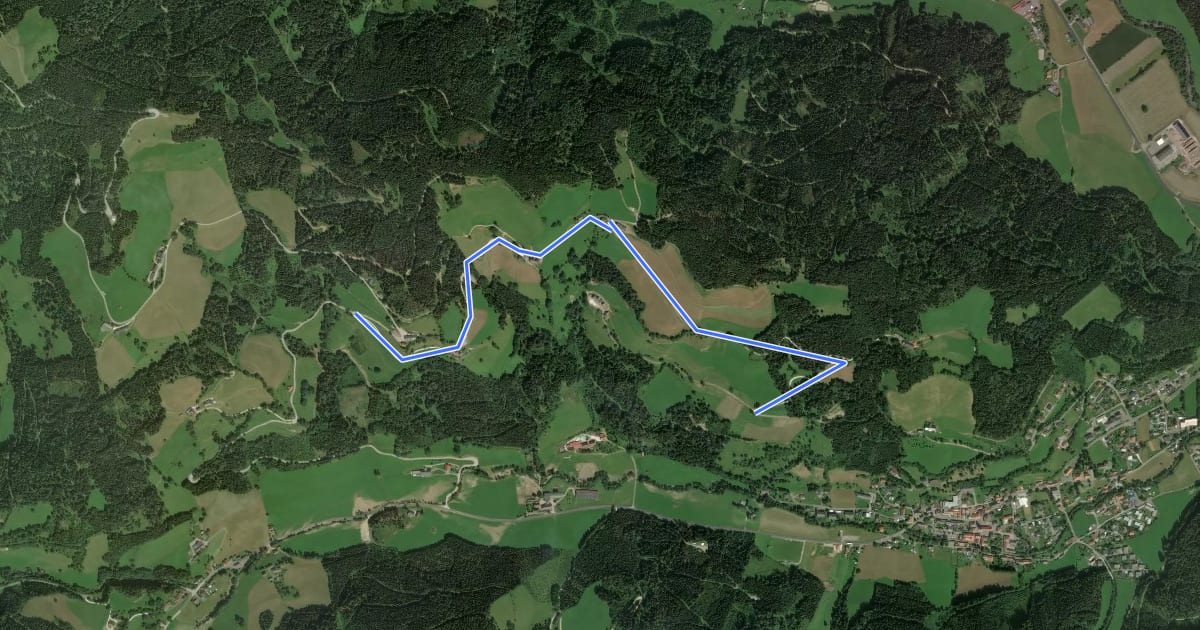 Маршрут Wanderweg 6 на спутниковом снимке