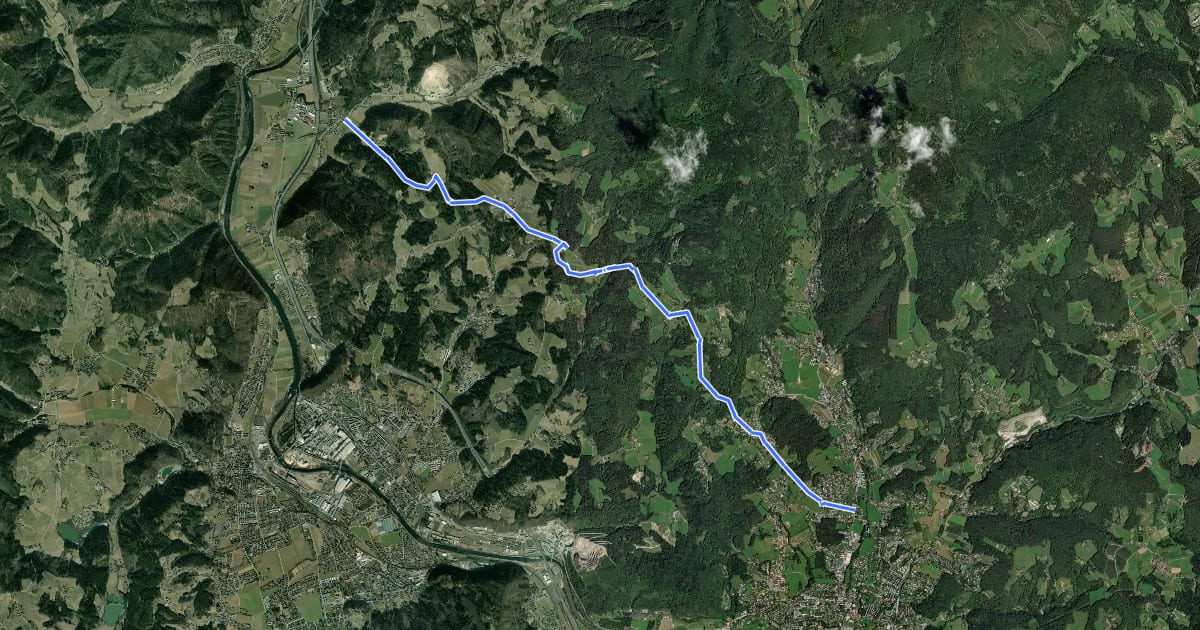 Маршрут Wanderweg 6 на спутниковом снимке
