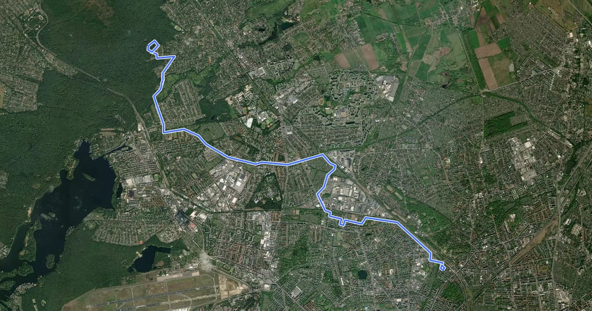 Маршрут Wanderweg 6 на спутниковом снимке