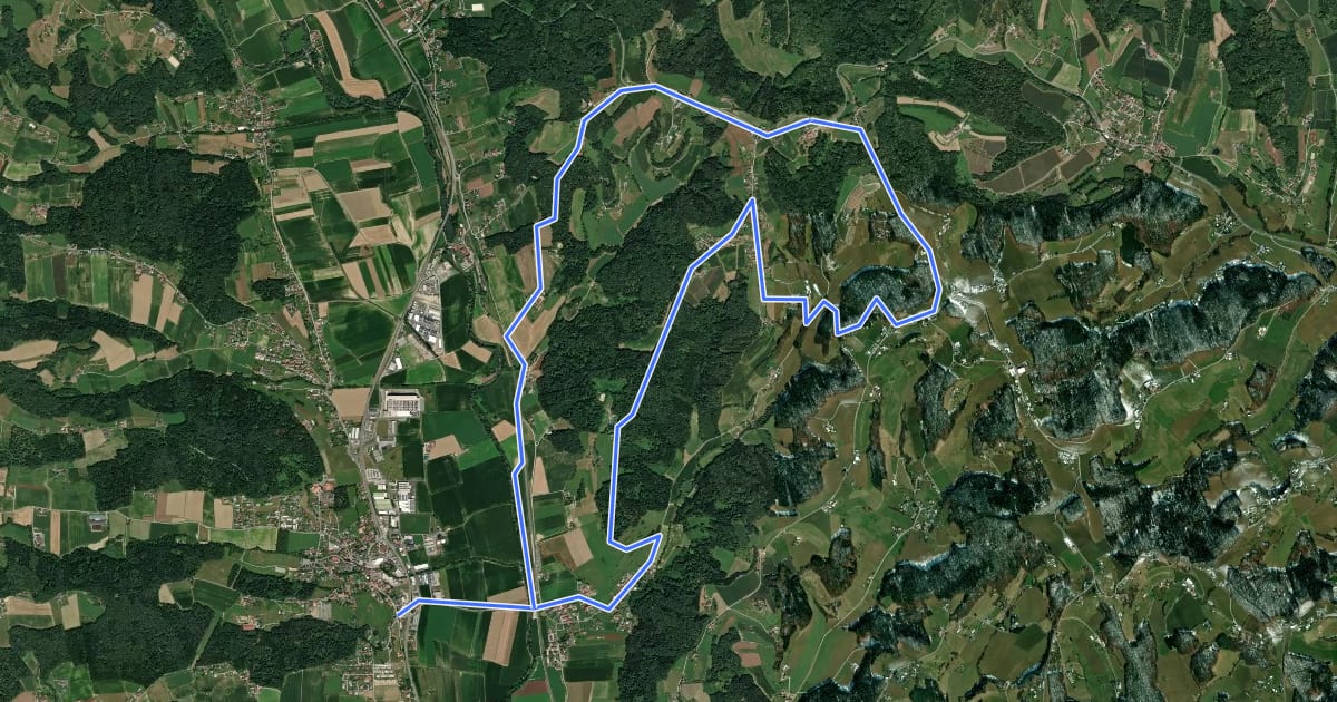 Маршрут Wanderweg 6 на спутниковом снимке