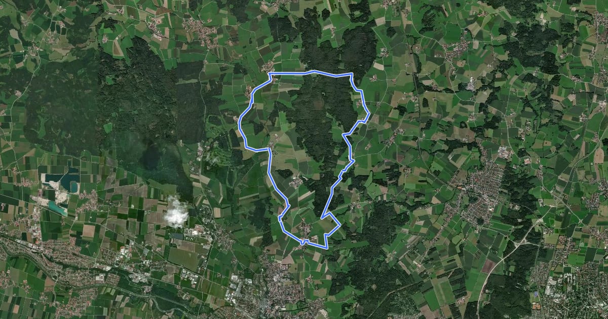 Маршрут Wanderweg 6 - Bad Aibling на спутниковом снимке