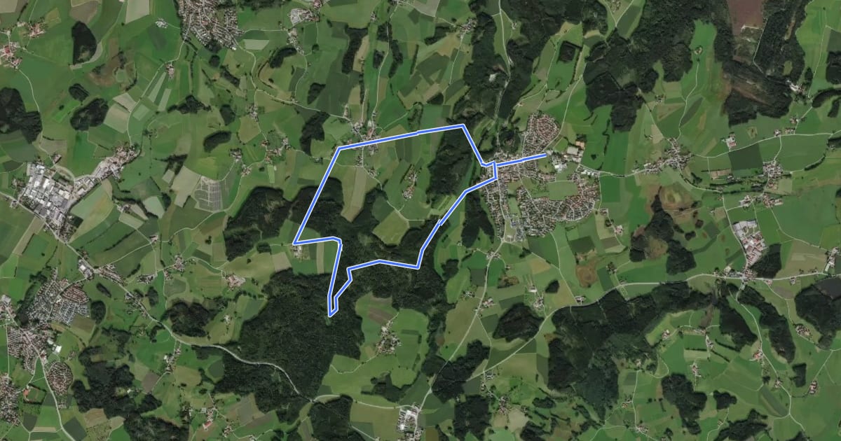 Маршрут Wanderweg 6 der Gemeinde Waldburg на спутниковом снимке