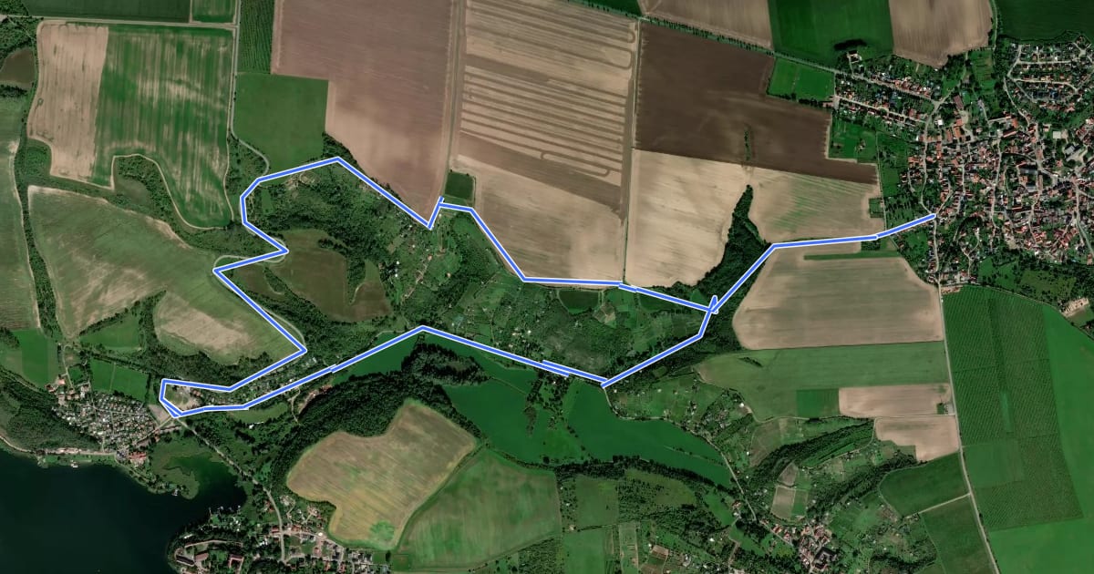 Маршрут Wanderweg 6 Höhnstedt на спутниковом снимке