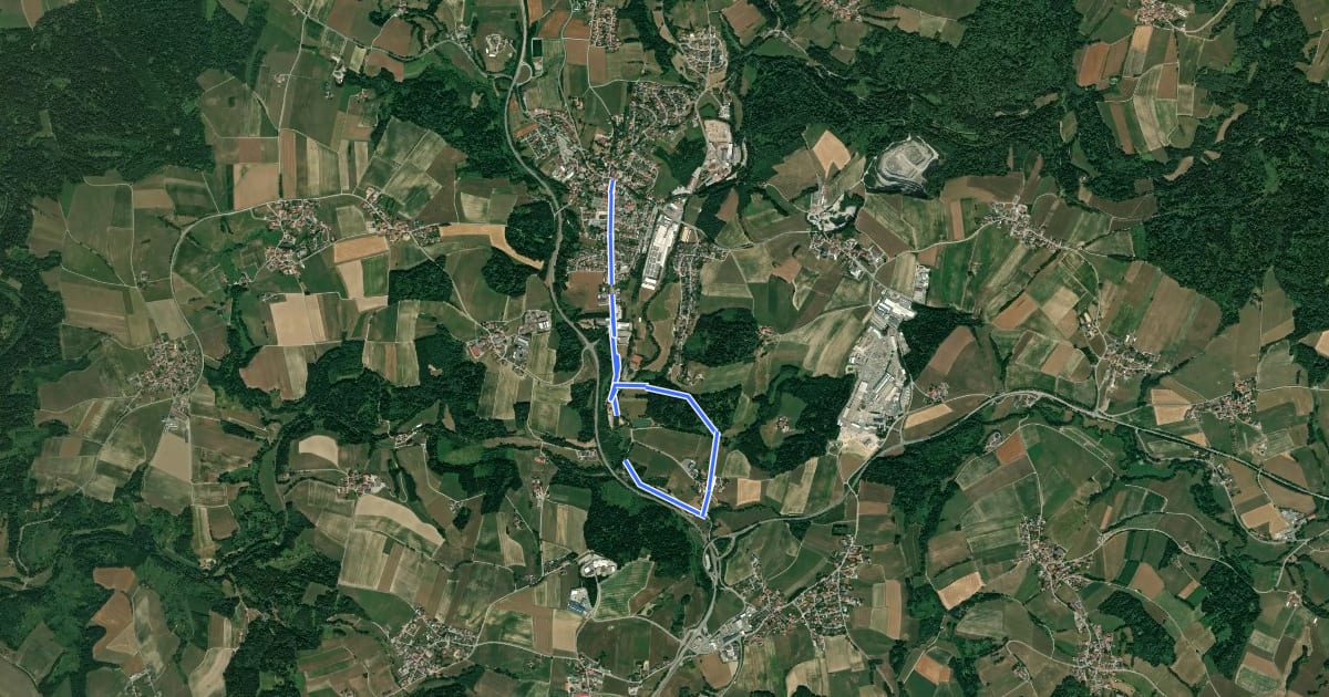 Маршрут Wanderweg 6 Röhrnbach на спутниковом снимке