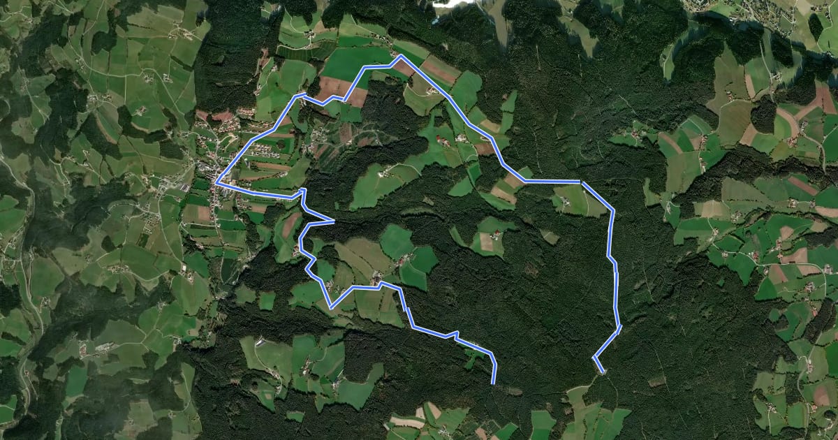 Маршрут Wanderweg 6 - Wildwiesenweg на спутниковом снимке