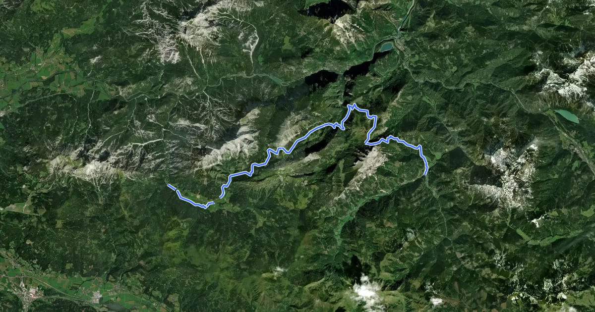 Маршрут Wanderweg 601 на спутниковом снимке
