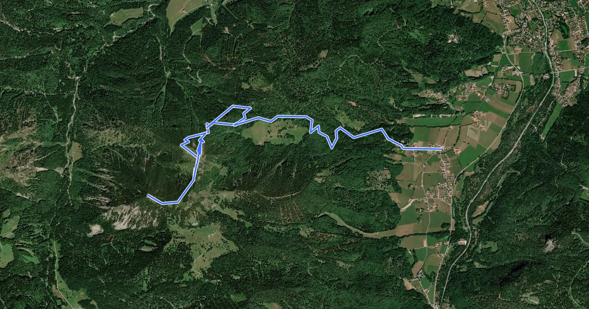 Маршрут Wanderweg 607 на спутниковом снимке