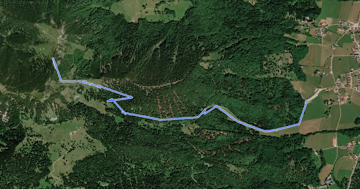 Маршрут Wanderweg 607a на спутниковом снимке