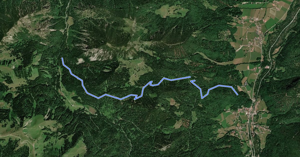 Маршрут Wanderweg 607b на спутниковом снимке