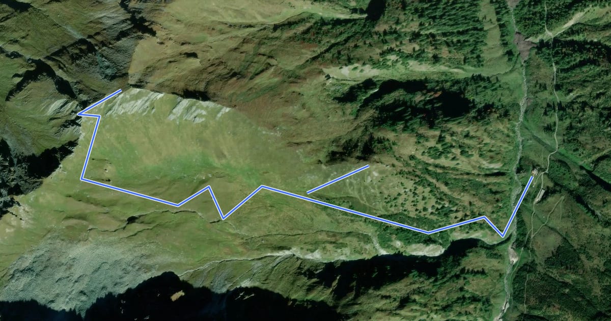 Маршрут Wanderweg 61 на спутниковом снимке