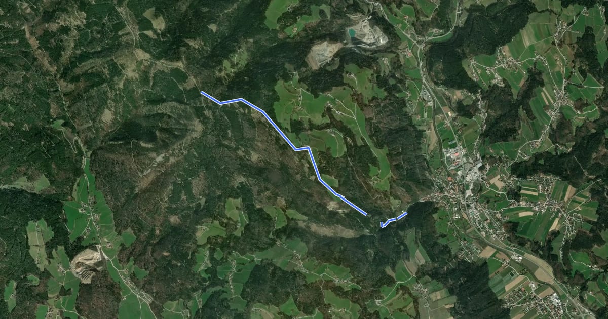 Маршрут Wanderweg 61 Anger-Zetz на спутниковом снимке