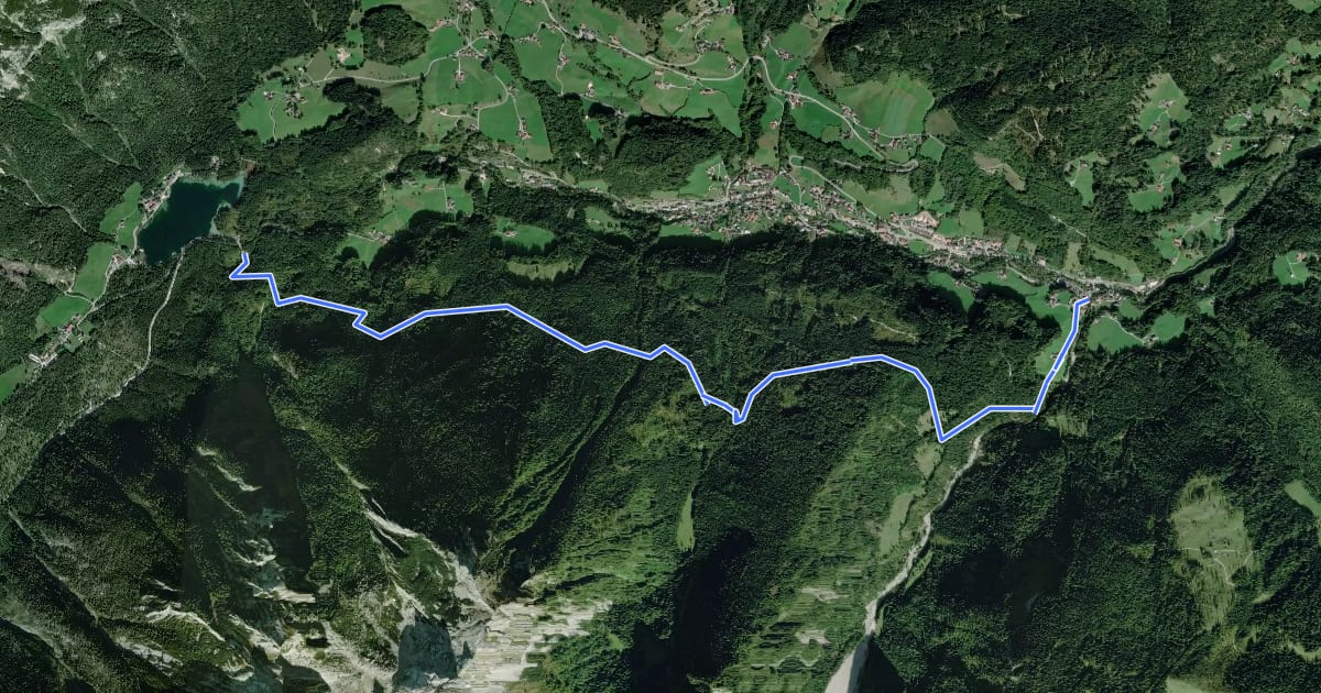 Маршрут Wanderweg 61 (Schattseitweg) на спутниковом снимке