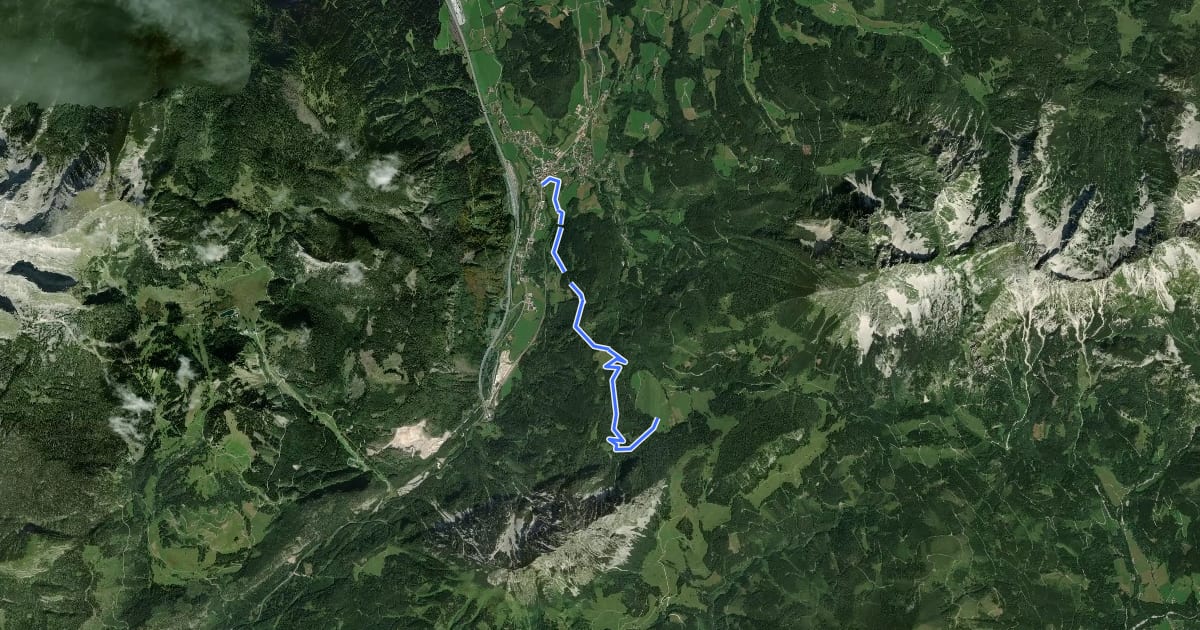 Маршрут Wanderweg 612 на спутниковом снимке