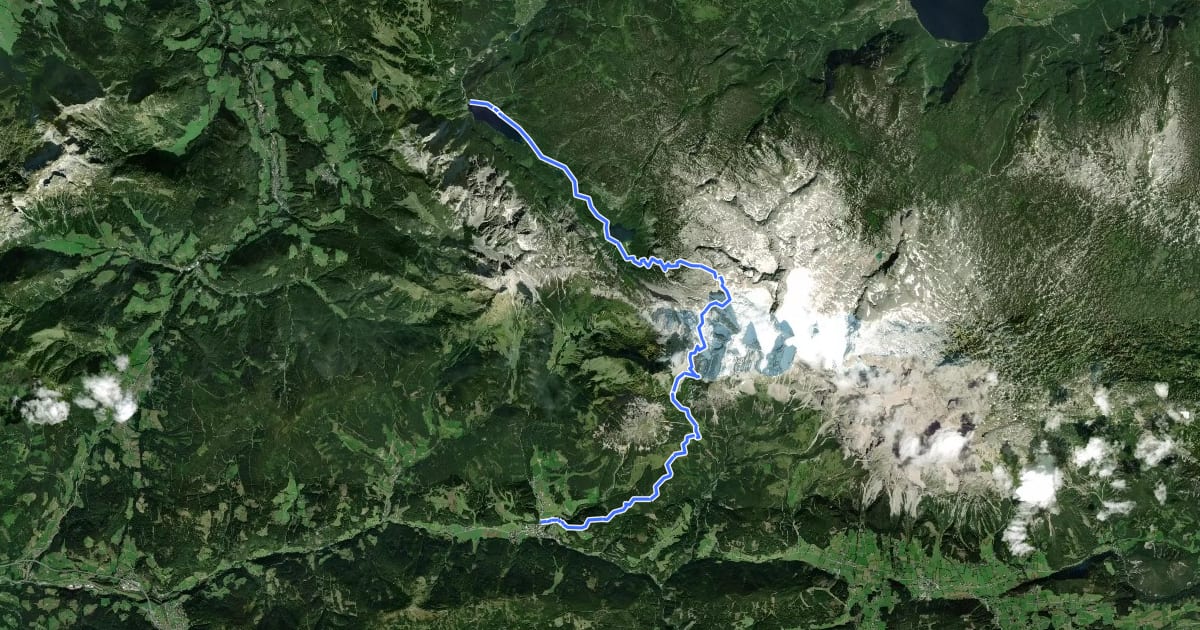Маршрут Wanderweg 614 на спутниковом снимке