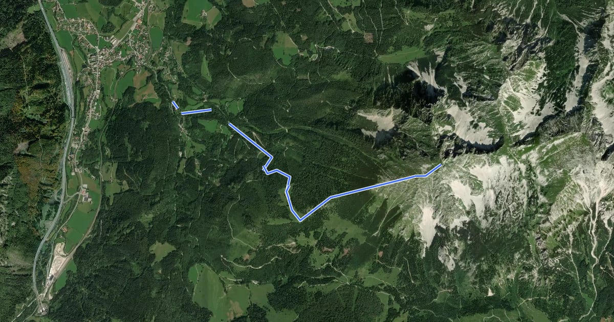 Маршрут Wanderweg 614 на спутниковом снимке