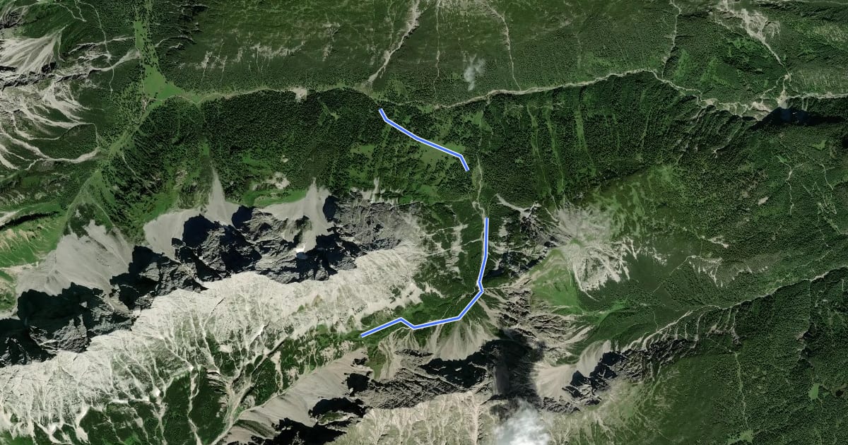 Маршрут Wanderweg 615 на спутниковом снимке