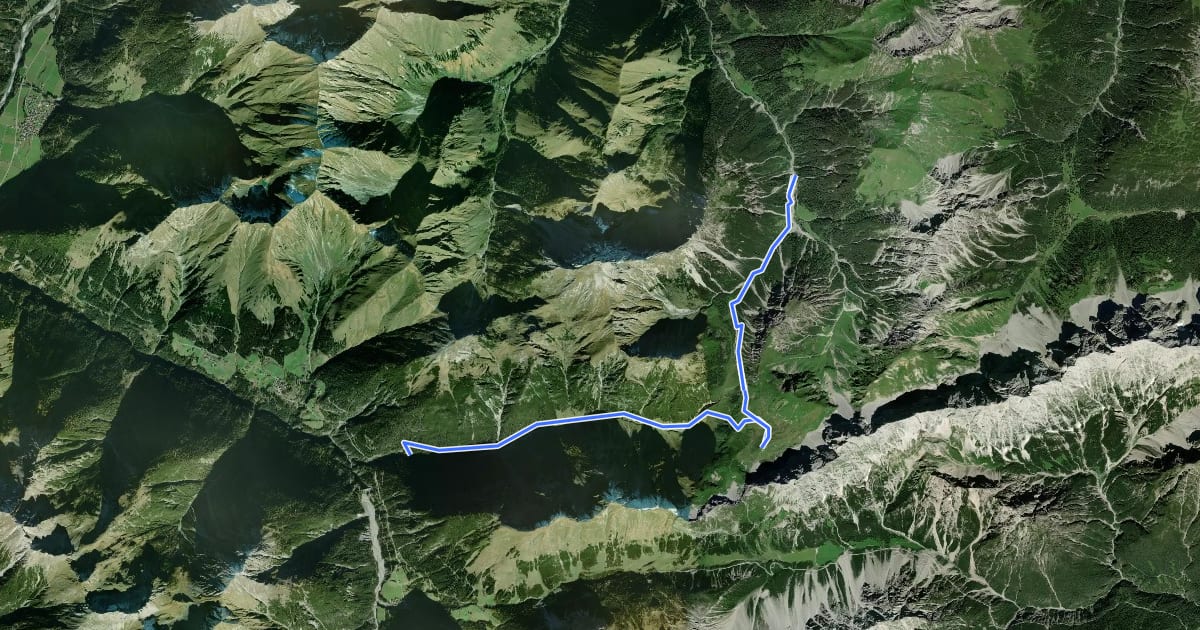 Маршрут Wanderweg 616 на спутниковом снимке