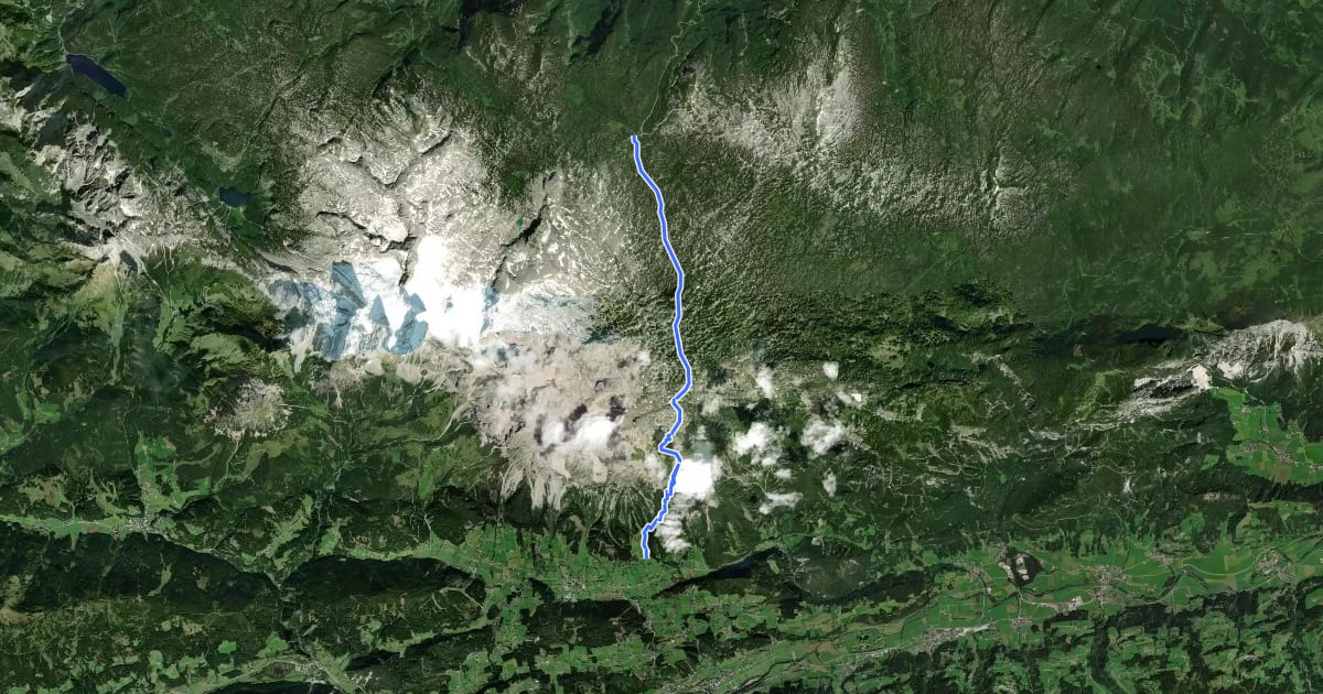 Маршрут Wanderweg 616 на спутниковом снимке
