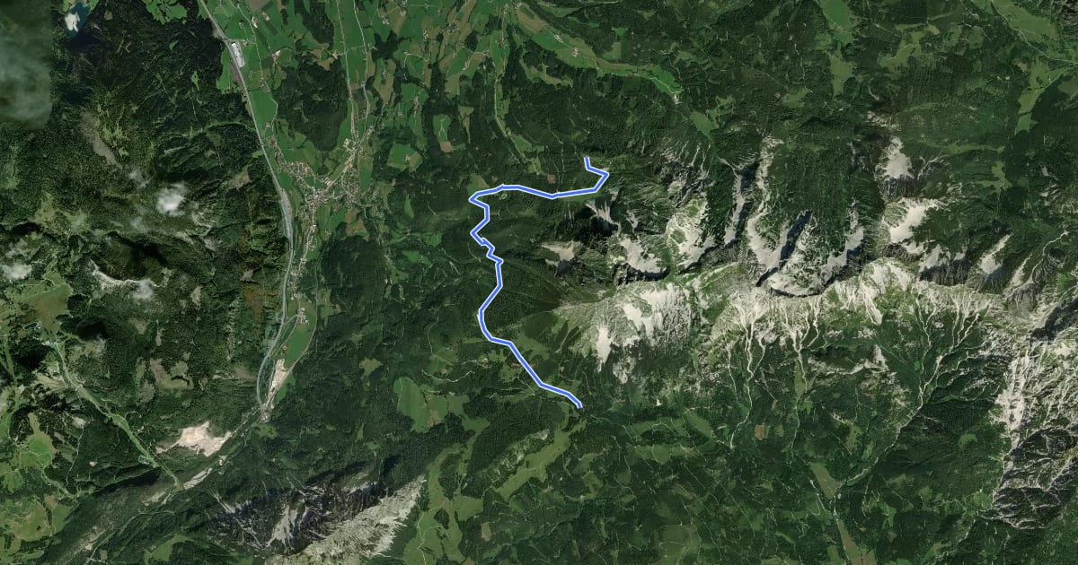 Маршрут Wanderweg 618 на спутниковом снимке