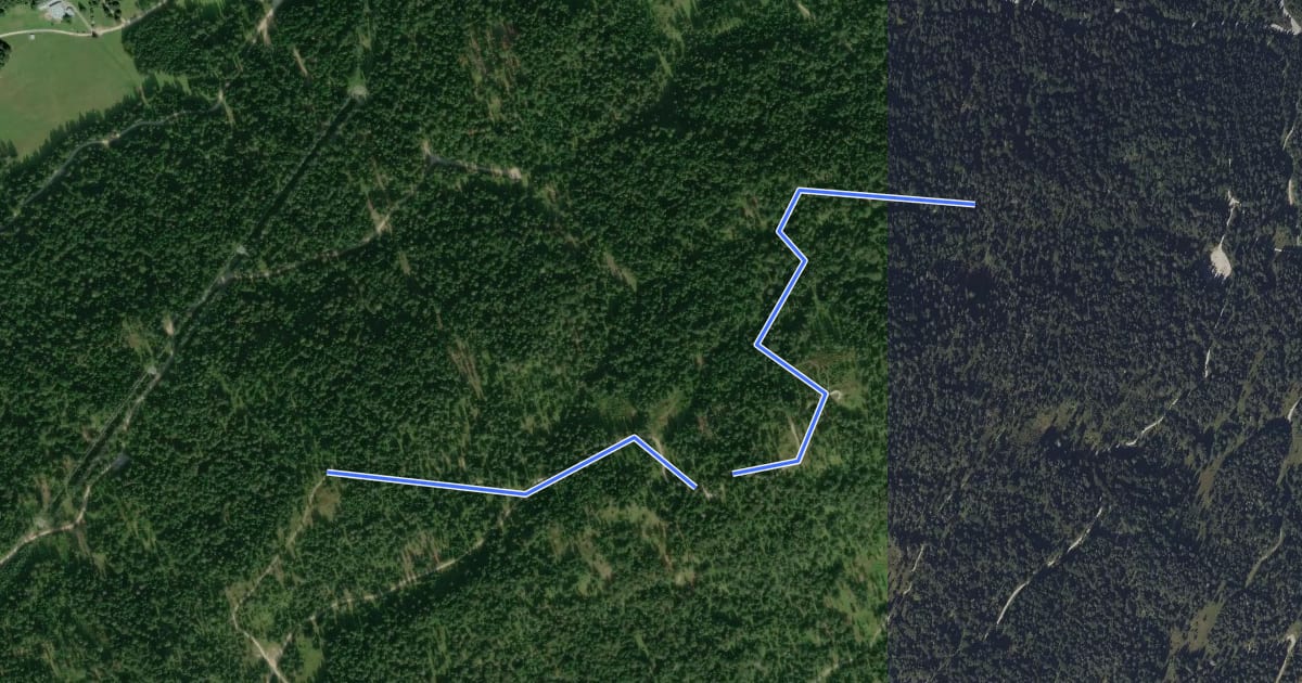 Маршрут Wanderweg 62 (rot) на спутниковом снимке