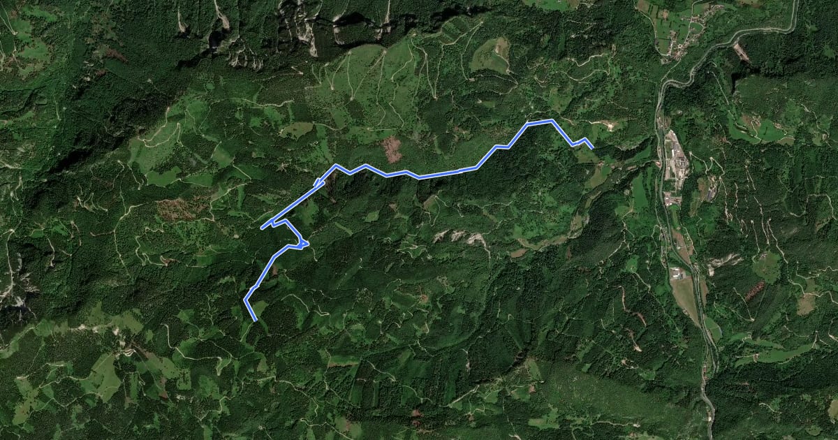 Маршрут Wanderweg 621 на спутниковом снимке