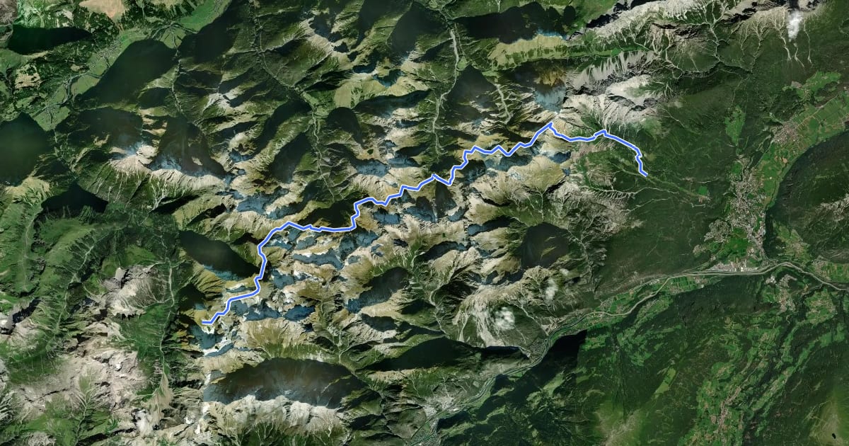Маршрут Wanderweg 621 на спутниковом снимке