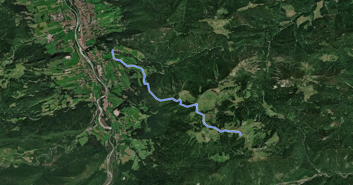Маршрут Wanderweg 621 - Bayerische Voralpen на спутниковом снимке