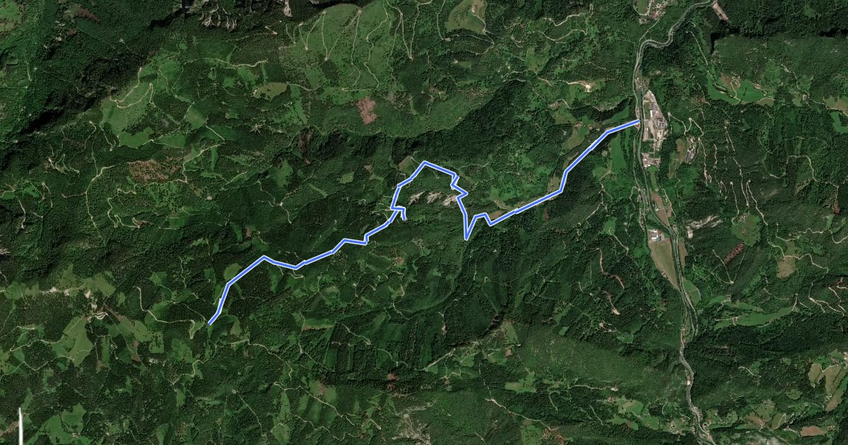 Маршрут Wanderweg 622 на спутниковом снимке