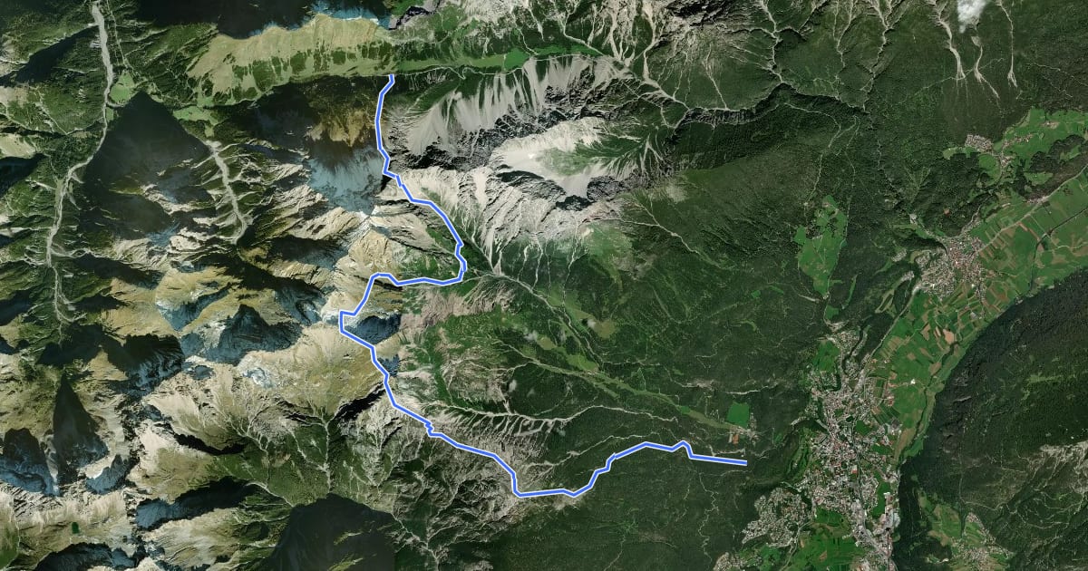 Маршрут Wanderweg 622 на спутниковом снимке