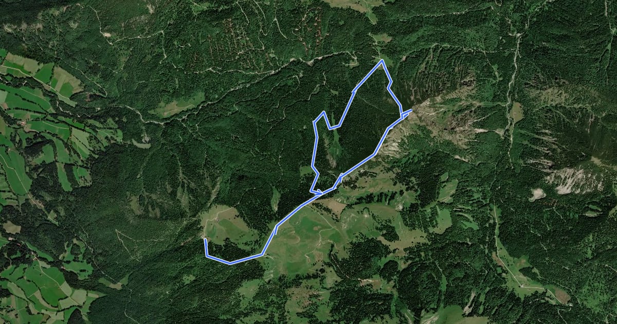 Маршрут Wanderweg 622 - Bayerische Voralpen на спутниковом снимке