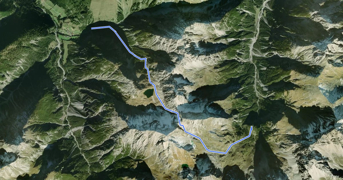 Маршрут Wanderweg 624 на спутниковом снимке