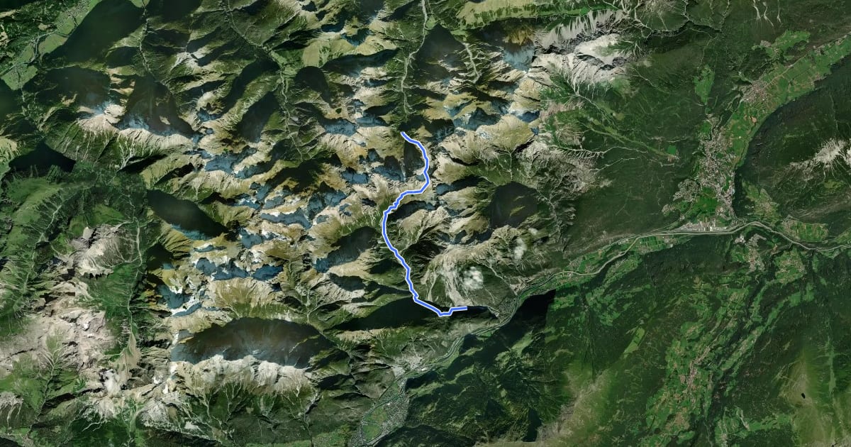 Маршрут Wanderweg 625 на спутниковом снимке