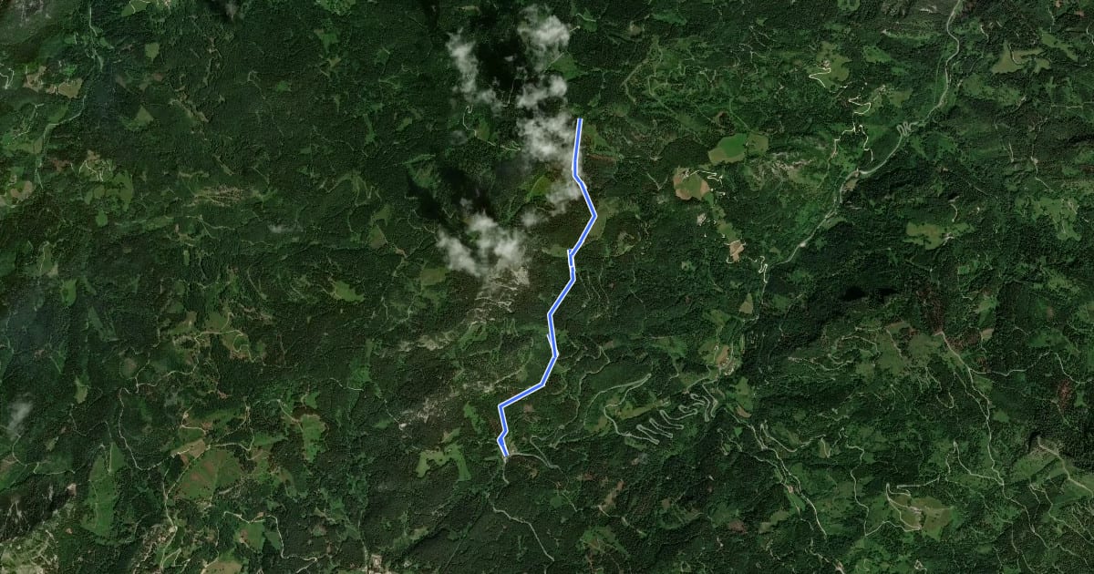 Маршрут Wanderweg 627 на спутниковом снимке