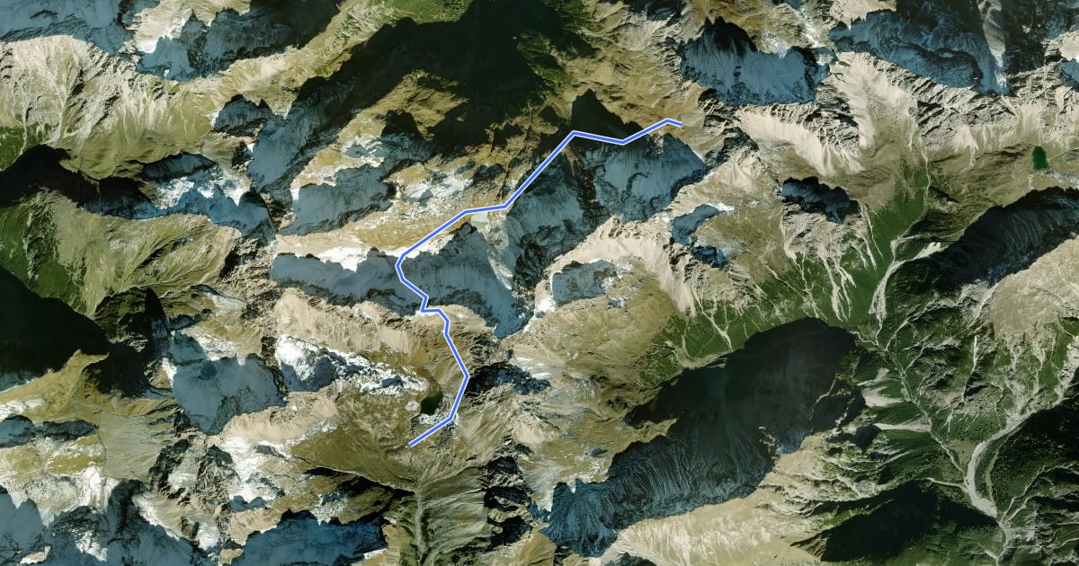 Маршрут Wanderweg 627 на спутниковом снимке