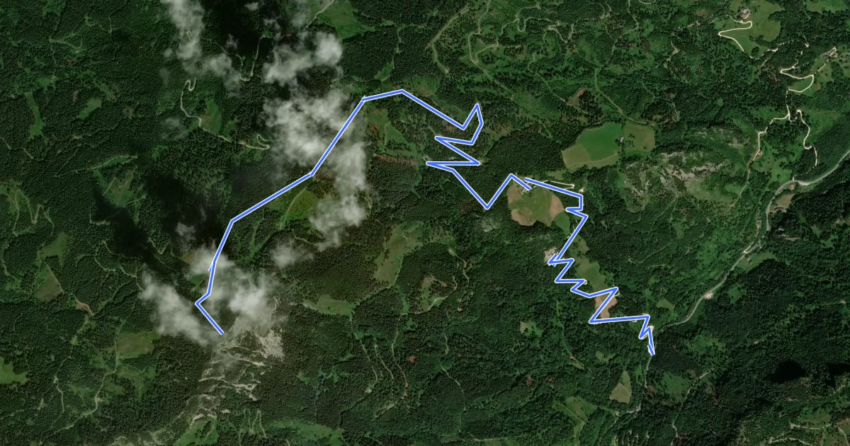 Маршрут Wanderweg 628 на спутниковом снимке