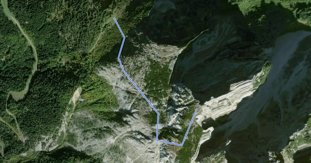 Маршрут Wanderweg 628 на спутниковом снимке