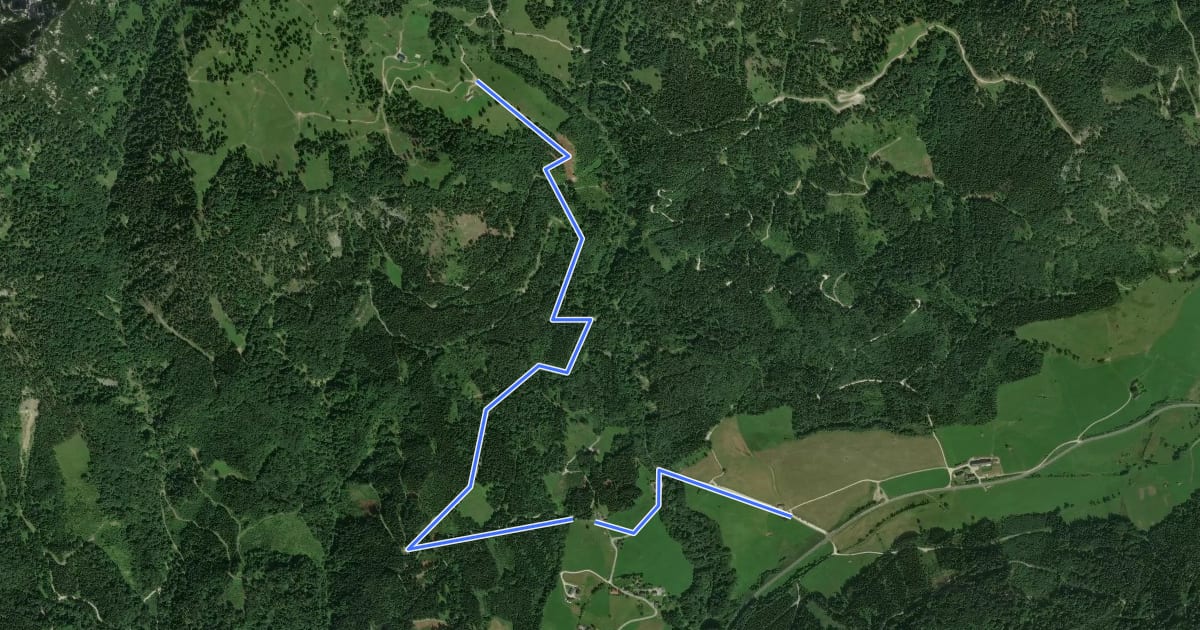 Маршрут Wanderweg 628 на спутниковом снимке
