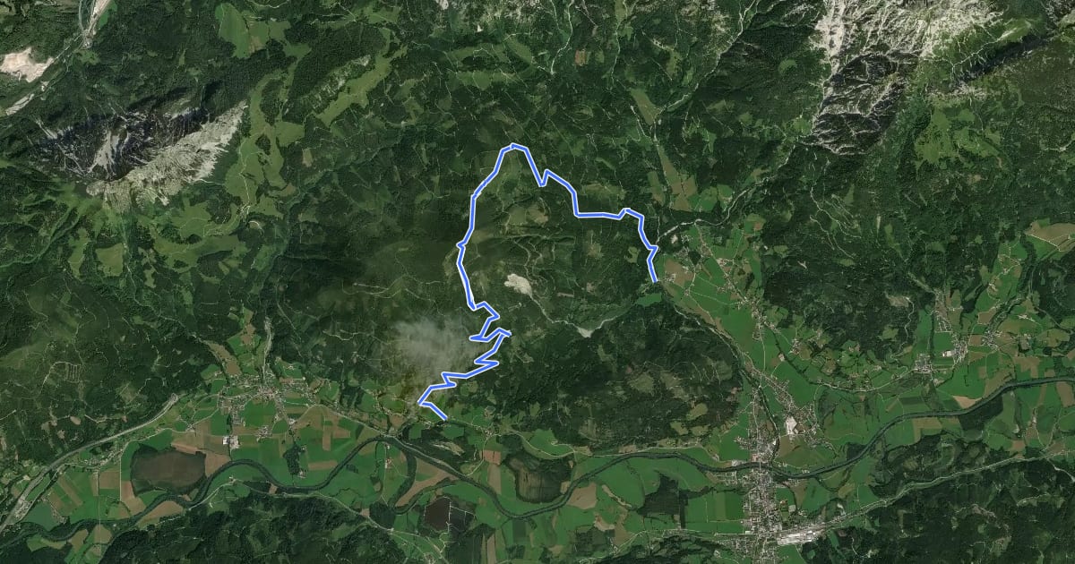 Маршрут Wanderweg 631 на спутниковом снимке