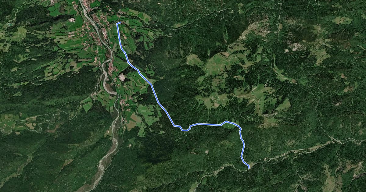 Маршрут Wanderweg 631 - Bayerische Voralpen на спутниковом снимке