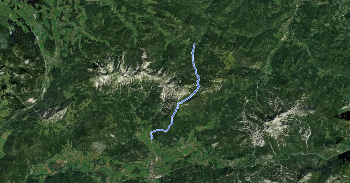 Маршрут Wanderweg 633 на спутниковом снимке