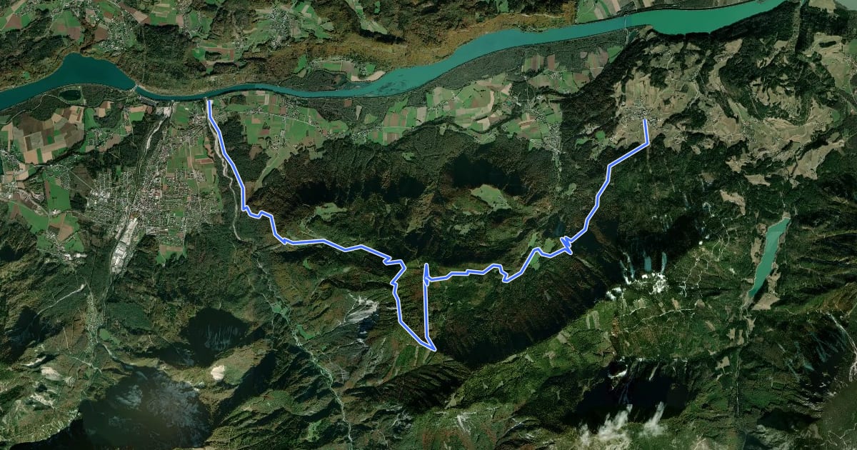 Маршрут Wanderweg 636 на спутниковом снимке